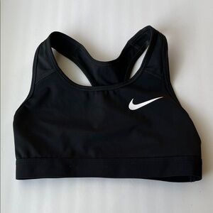 Nike black & white swoosh dri - fit sports bra XS